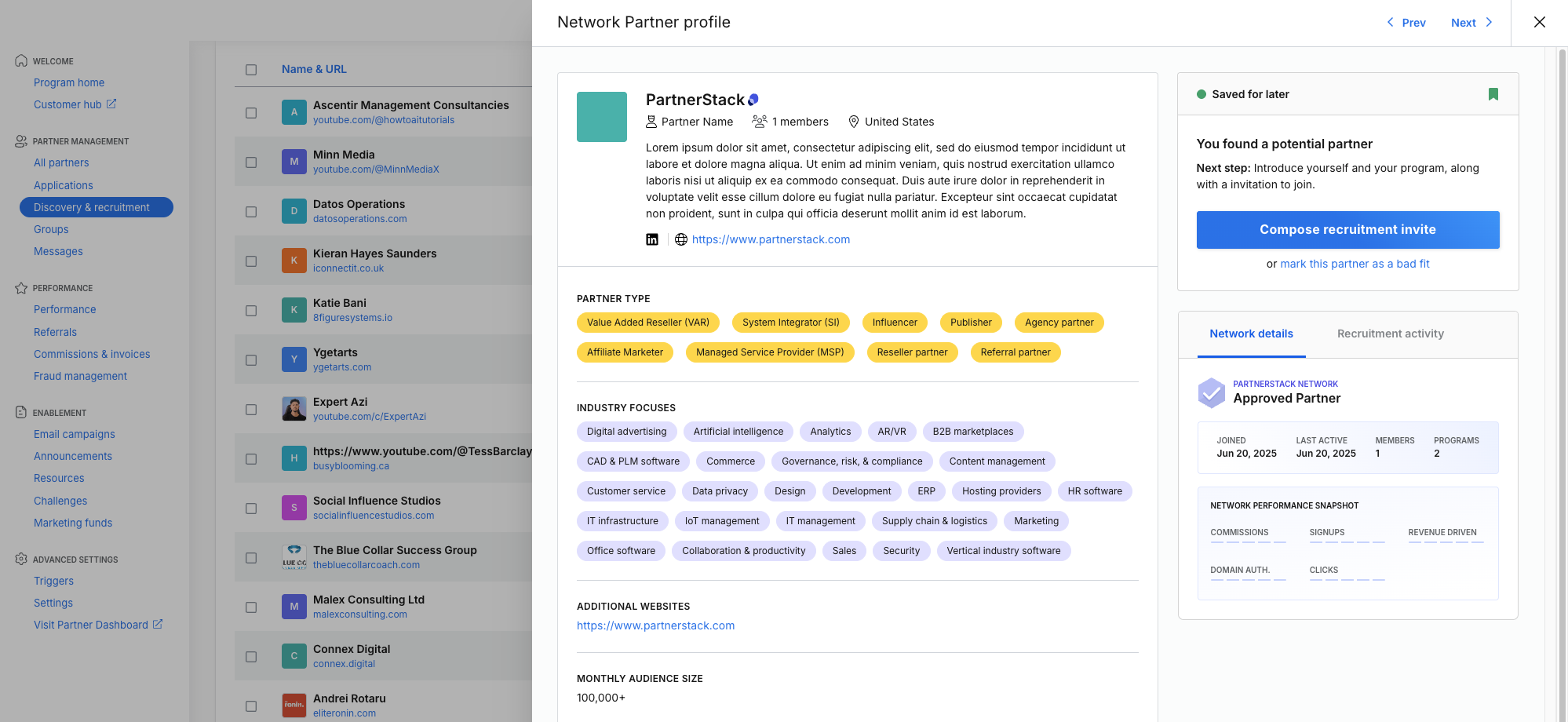 Partner discovery tool – PartnerStack